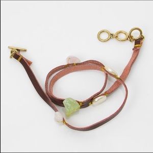BOGO Raw precious stones& pearl accented bracelet